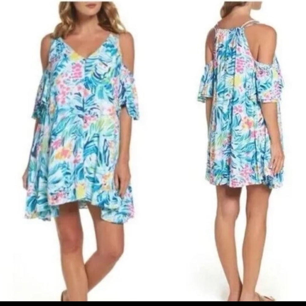 Lilly Pulitzer Bellamie Dress Serene Blue Tippy Top - medium